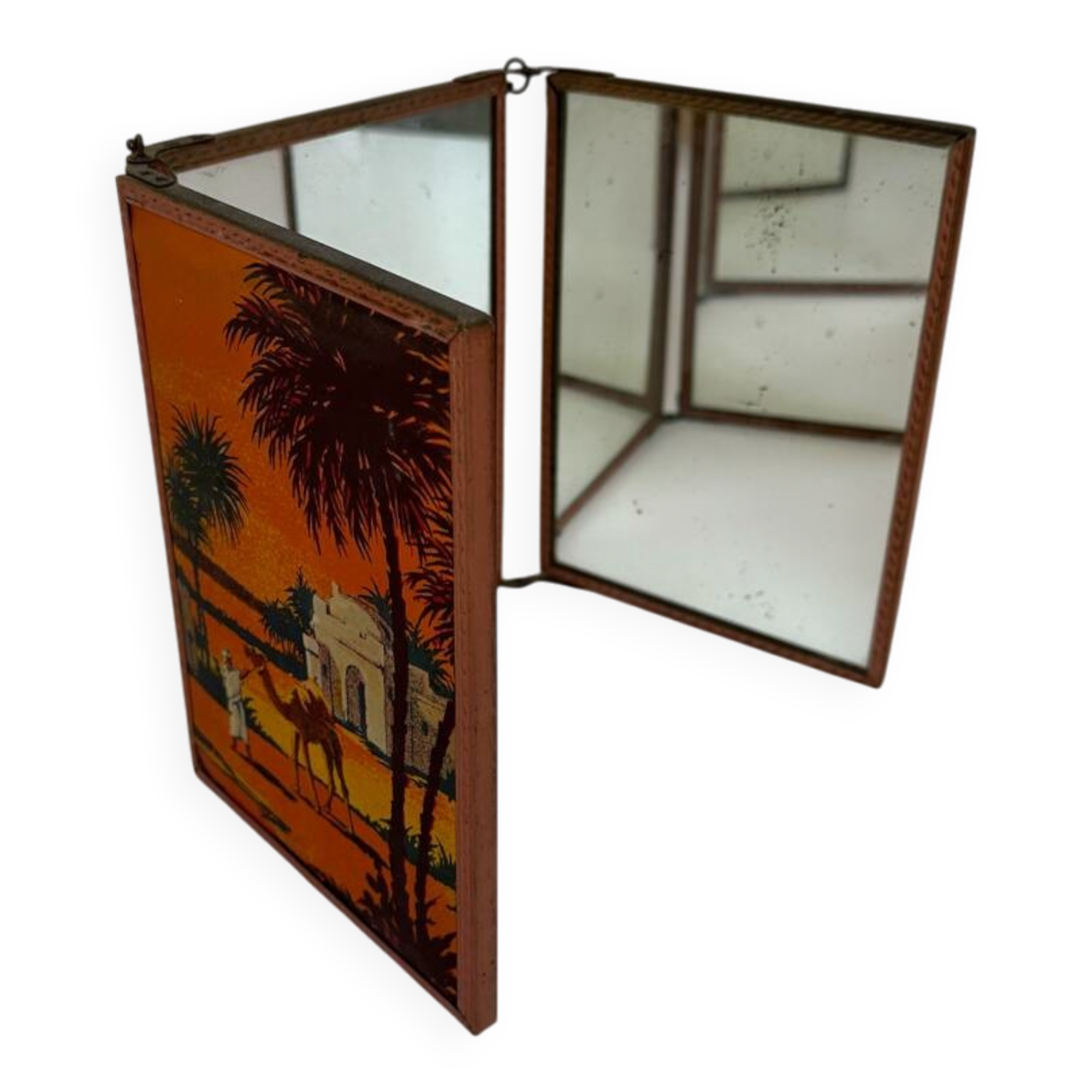 Orientalist triptych barber mirror 1920