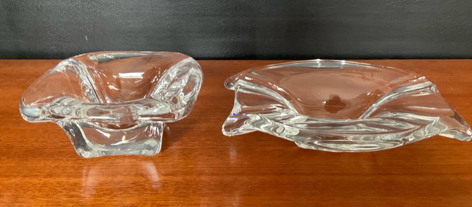 Vintage crystal Val St Lambert pocket duo