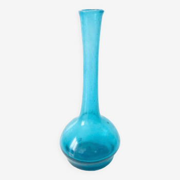 Vase Soliflore Bleu Verre Soufflé