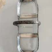 Louis XVI style table servant for hors d'oeuvres in silver-plated metal and glass.