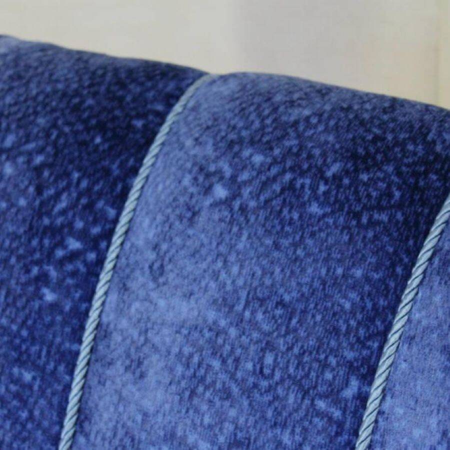 1920 Art Deco Blue Velvet Armchair, Solid Beech Wood, France