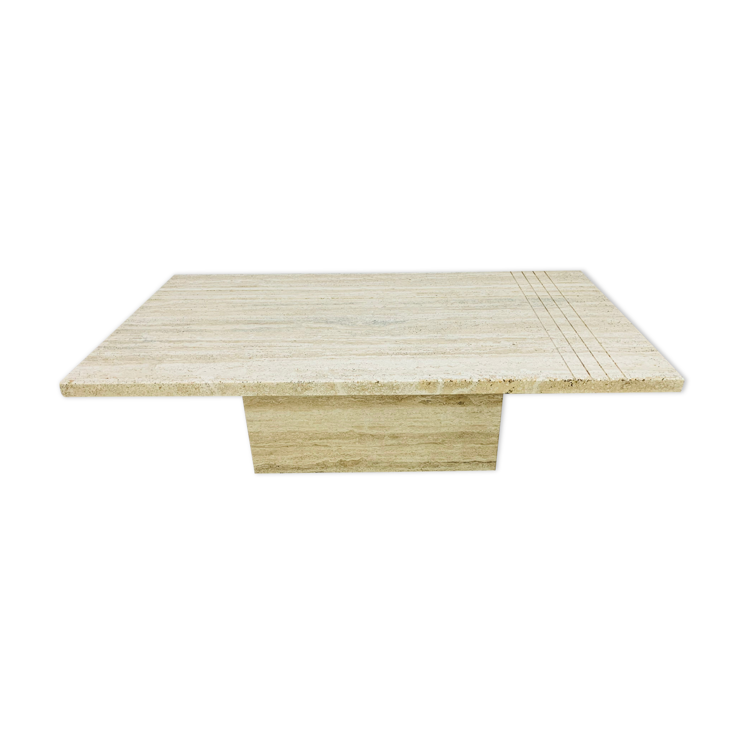 Rectangular travertine coffee table