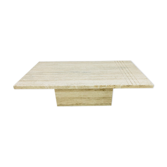 Rectangular travertine coffee table