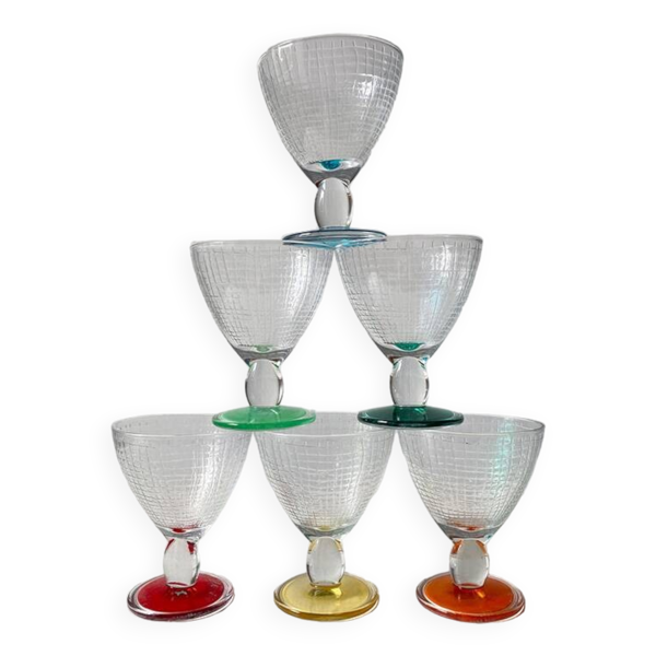Coupes à pied verre colorés