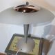 Vintage mushroom lamp, aluminium, glass and stainless steel