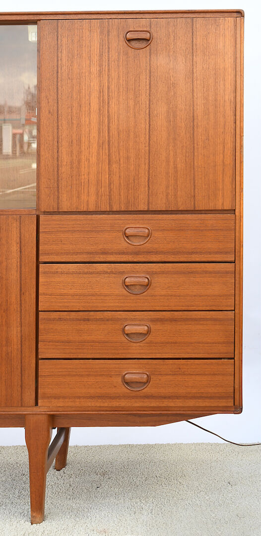 Scandinavian teak living buffet forming a showcase