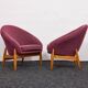 Lounge Chairs in Hand-Stitched Jacquard Upholstery by Sándor Palócz, 1968
