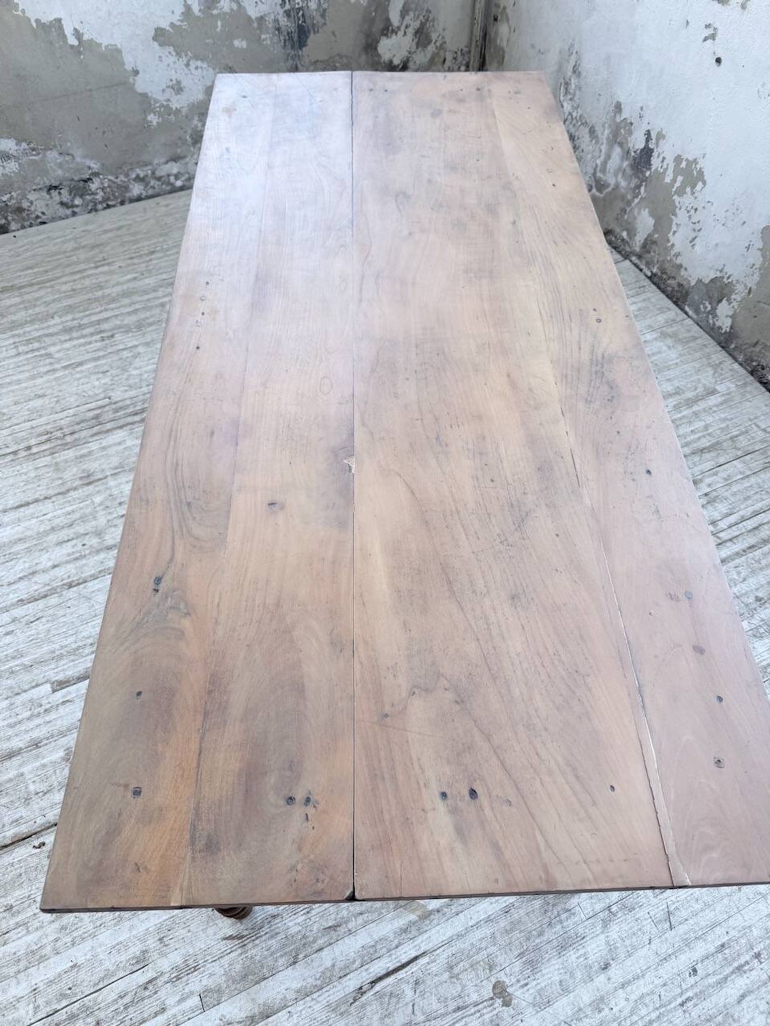 Bistro farmhouse table cherry wood turned legs 180cm