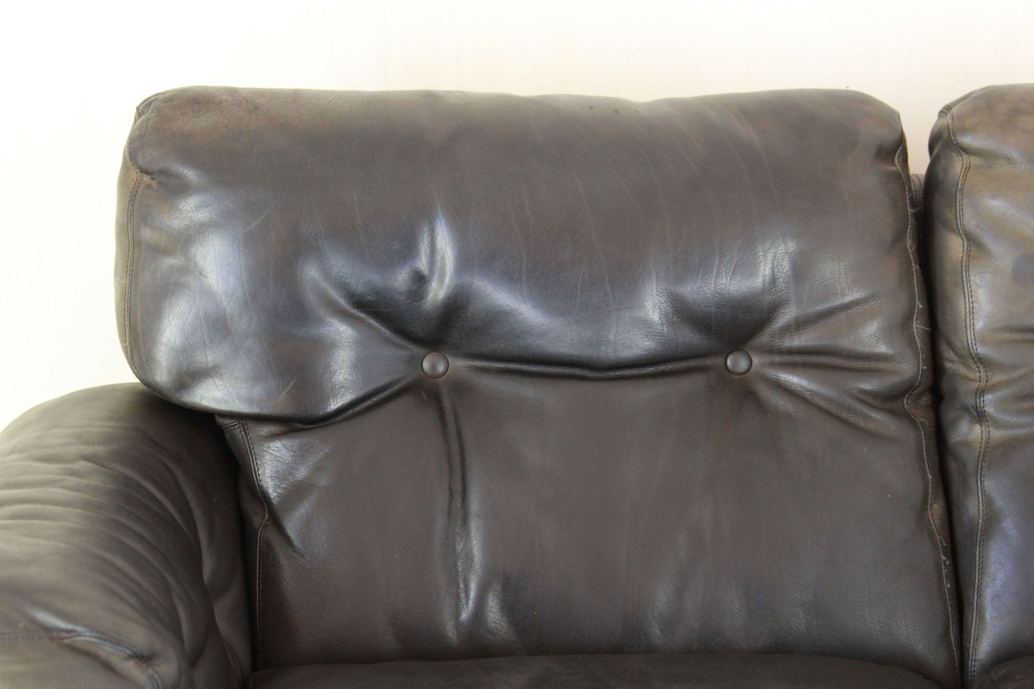 B&B Italia Vintage Leather Sofa Modell Coronado Designed By Afra & Tobia Scarpa