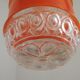 French vintage pendant light clear decorative glass shade with orange band 4449