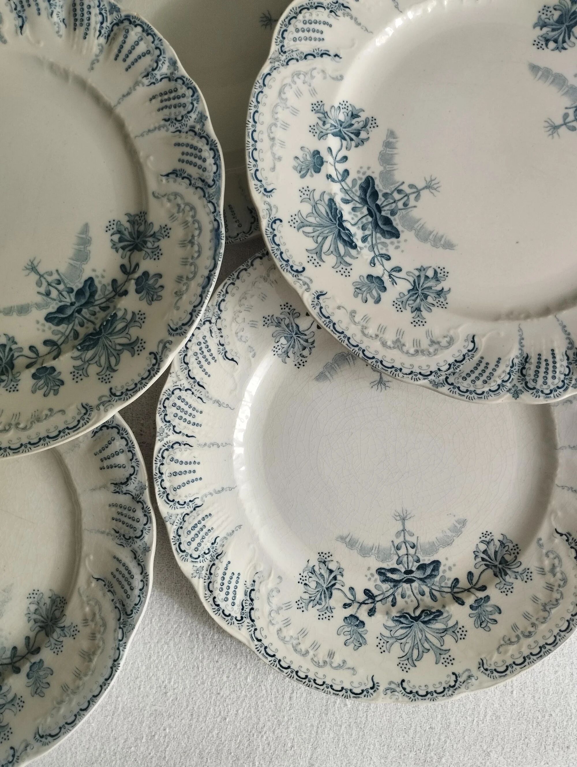 "Regency" - 6 dessert plates in ironstone St-Amand & Hamage