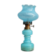 Lampe à pétrole en opaline bleue