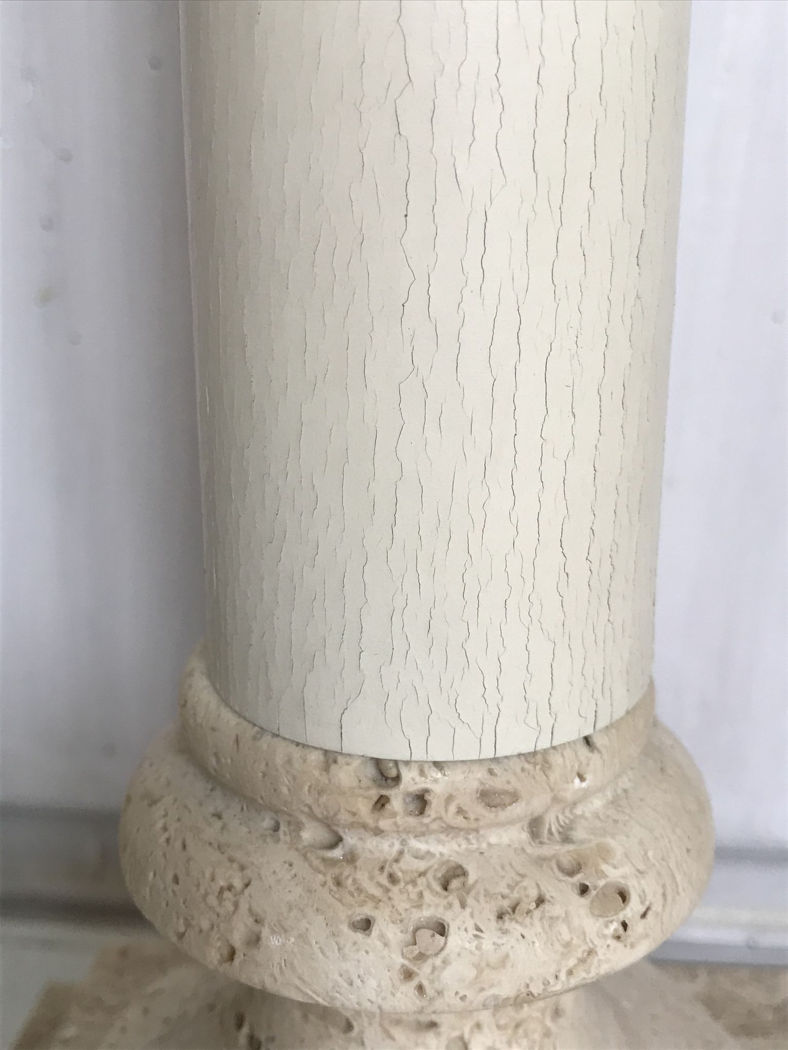 Pied de lampe en pierre le dauphin vintage 55cm