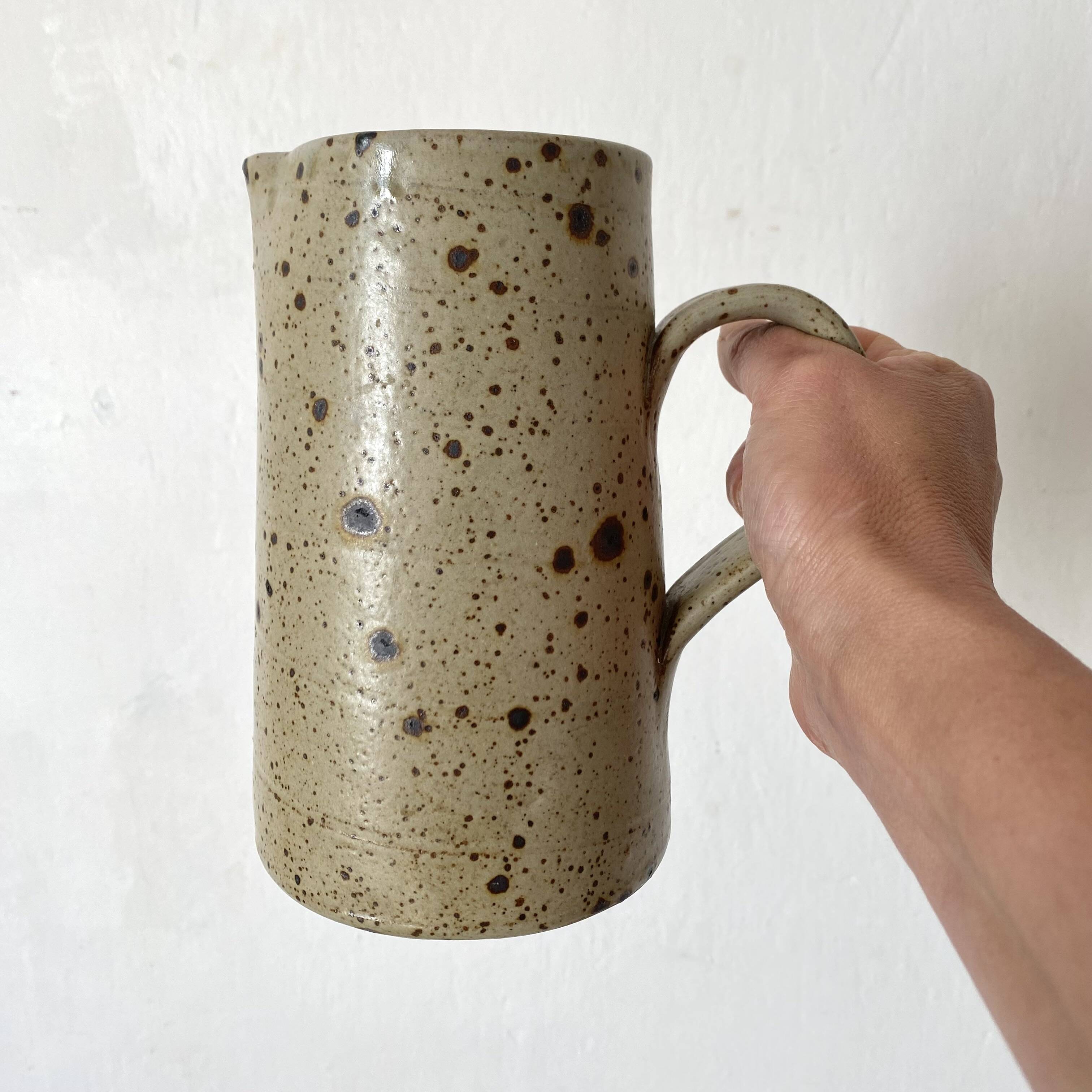 Pyreted stoneware pitcher