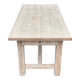 Table à manger de ferme rénovée en chêne brut du XXème 180cm avec tiroir