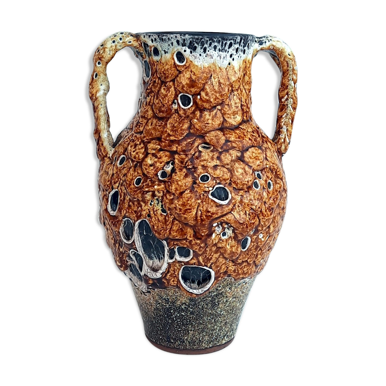 Ceramic vase enamels of the cyclops glaciers Annecy fat lava 1960