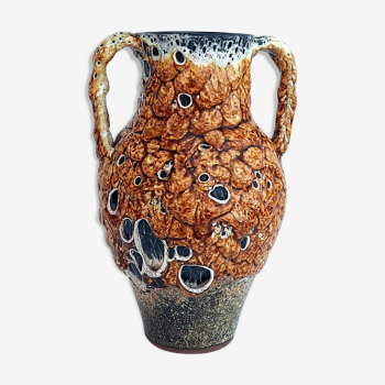 Ceramic vase enamels of the cyclops glaciers Annecy fat lava 1960