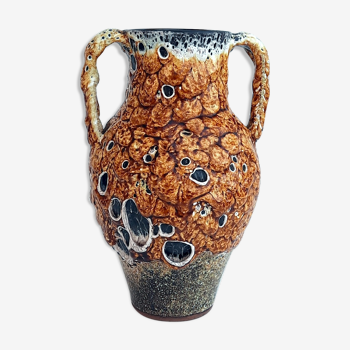 Vase céramique émaux des glaciers cyclope Annecy fat lava 1960