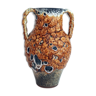 Ceramic vase enamels of the cyclops glaciers Annecy fat lava 1960