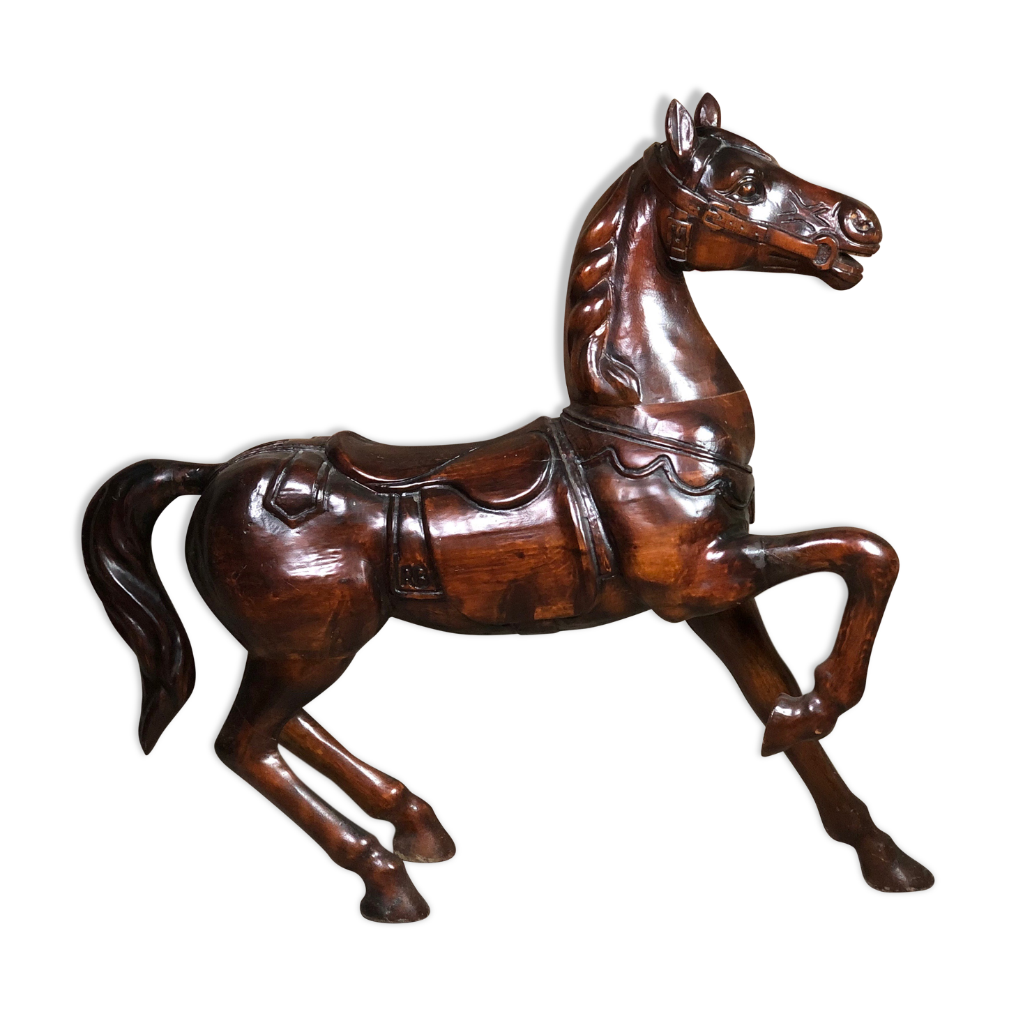 Superbe Cheval En Bois Massif - 60 Cm - Idéal Pour Artistes Ou Déco