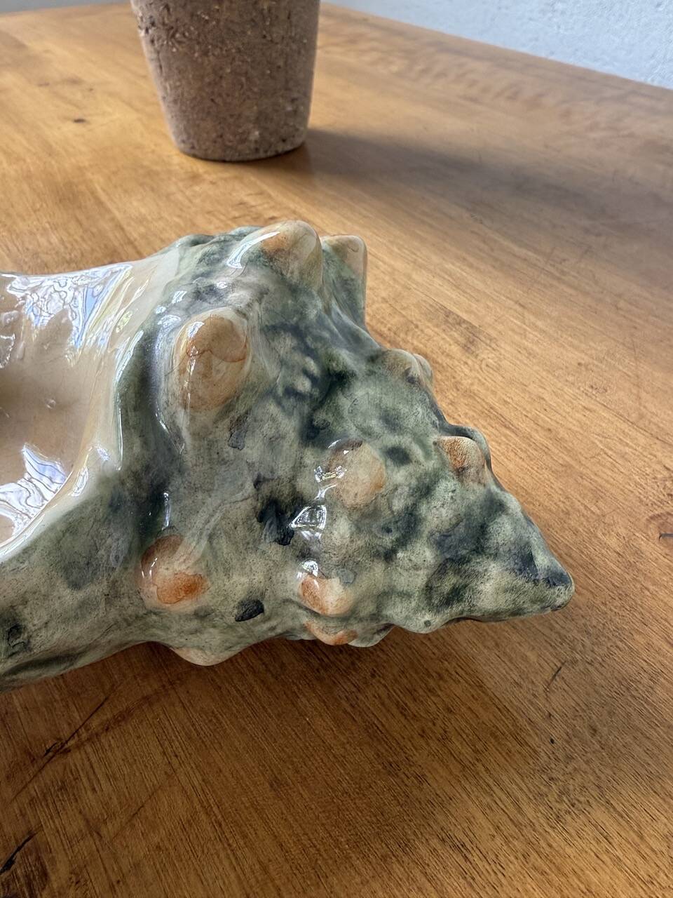 Ceramic shell empty pocket or ashtray 1970