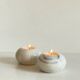 2 marble ball tealight holders from the 70s