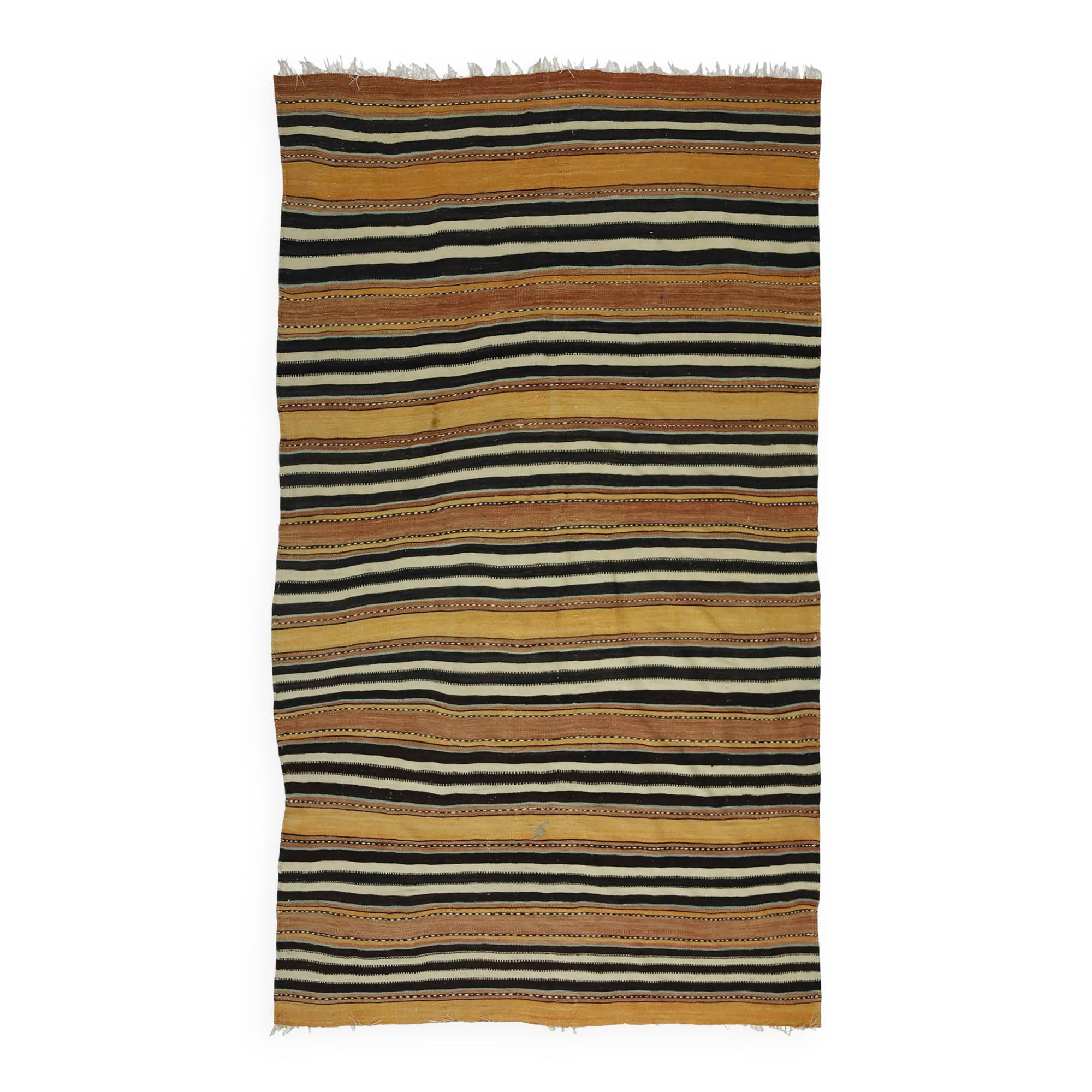 Kilim vintage d’Usak, 243 x 144 cm, laine 100 %, tissé à la main – années 1