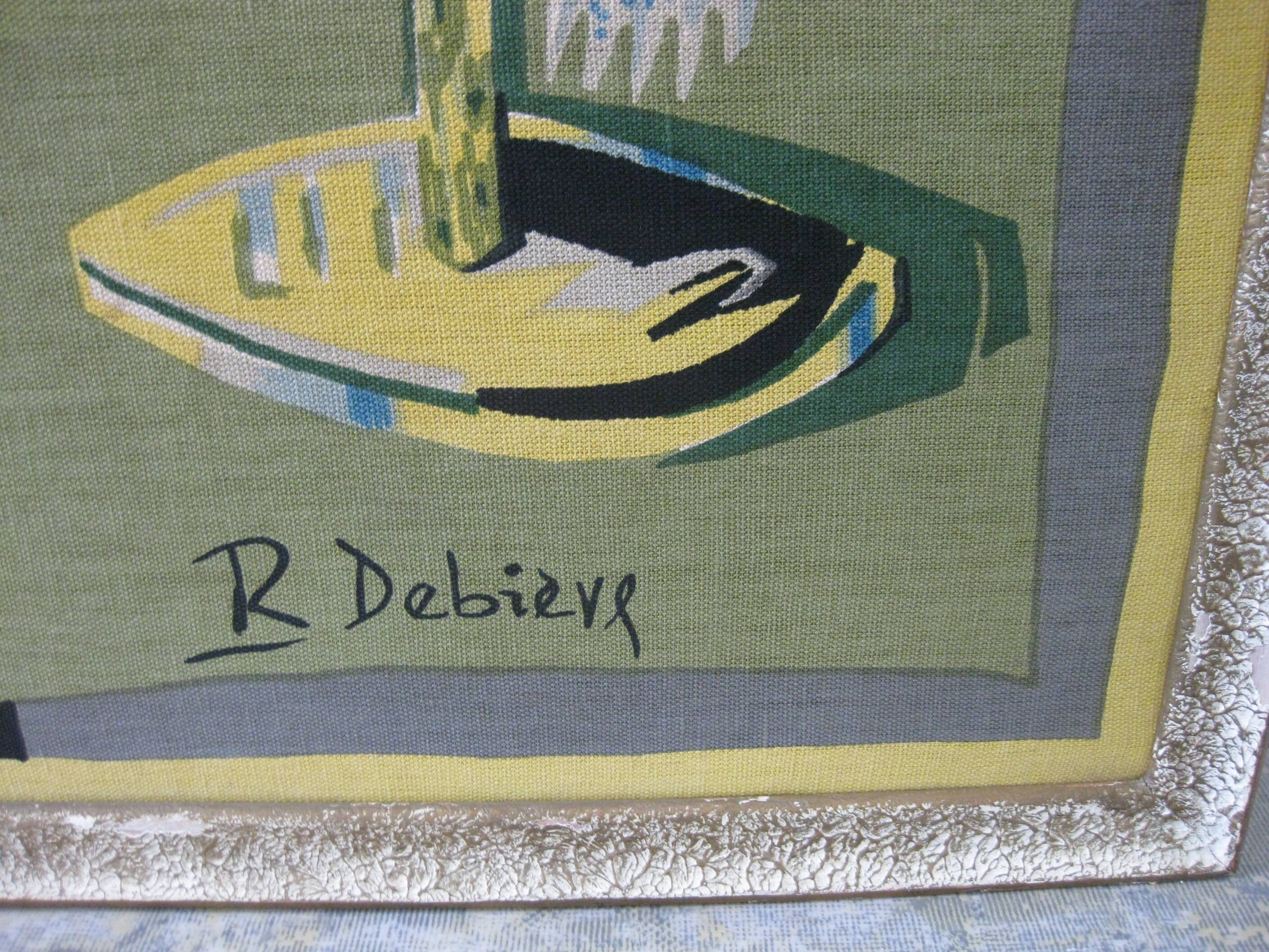 Vintage tapestry by Robert Debiève "The Bird Seller"