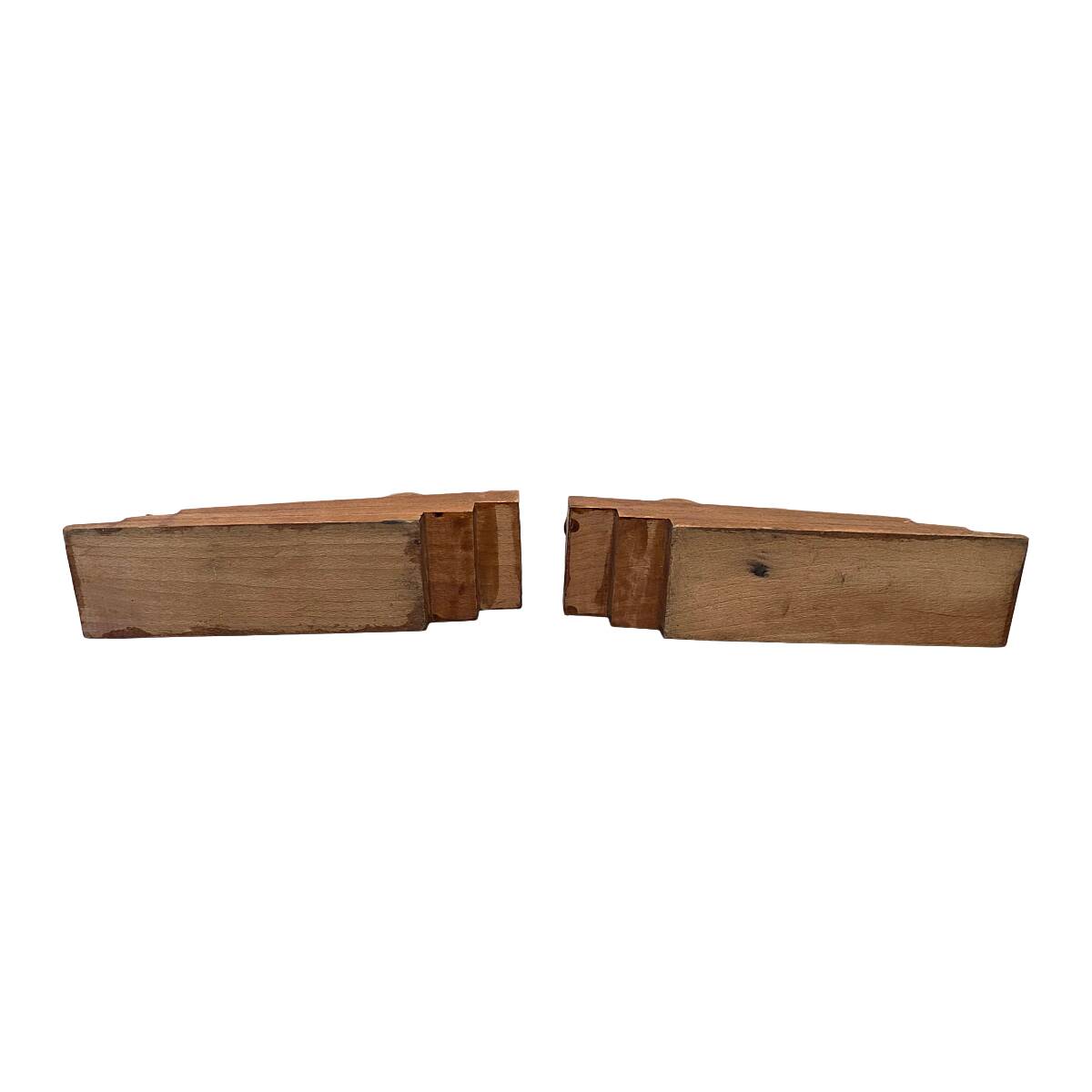 Art Deco Wooden Bookends With Tigers, 1920/30s