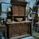 Two-part solid oak buffet circa 1880