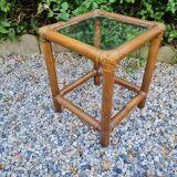 side table, console or end of sofa in vintage bamboo