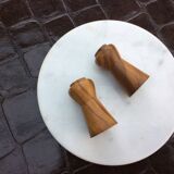 Olive wood pepper and salt shaker set