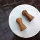 Olive wood pepper and salt shaker set