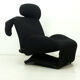 Italian Black Wink Lounge Chair With Mickey Mouse Ears by Toshiyuki Kita for Cassina, 1980s