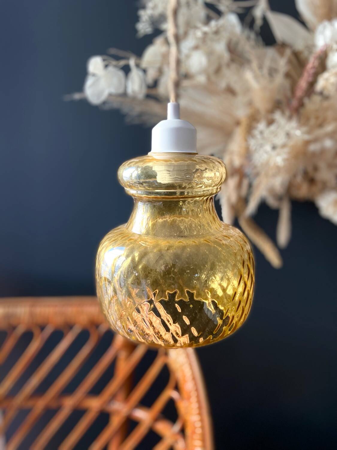 Small cut glass pendant light