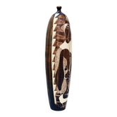 Large ceramic vase from Faenza with engraved decoration, 1970s.