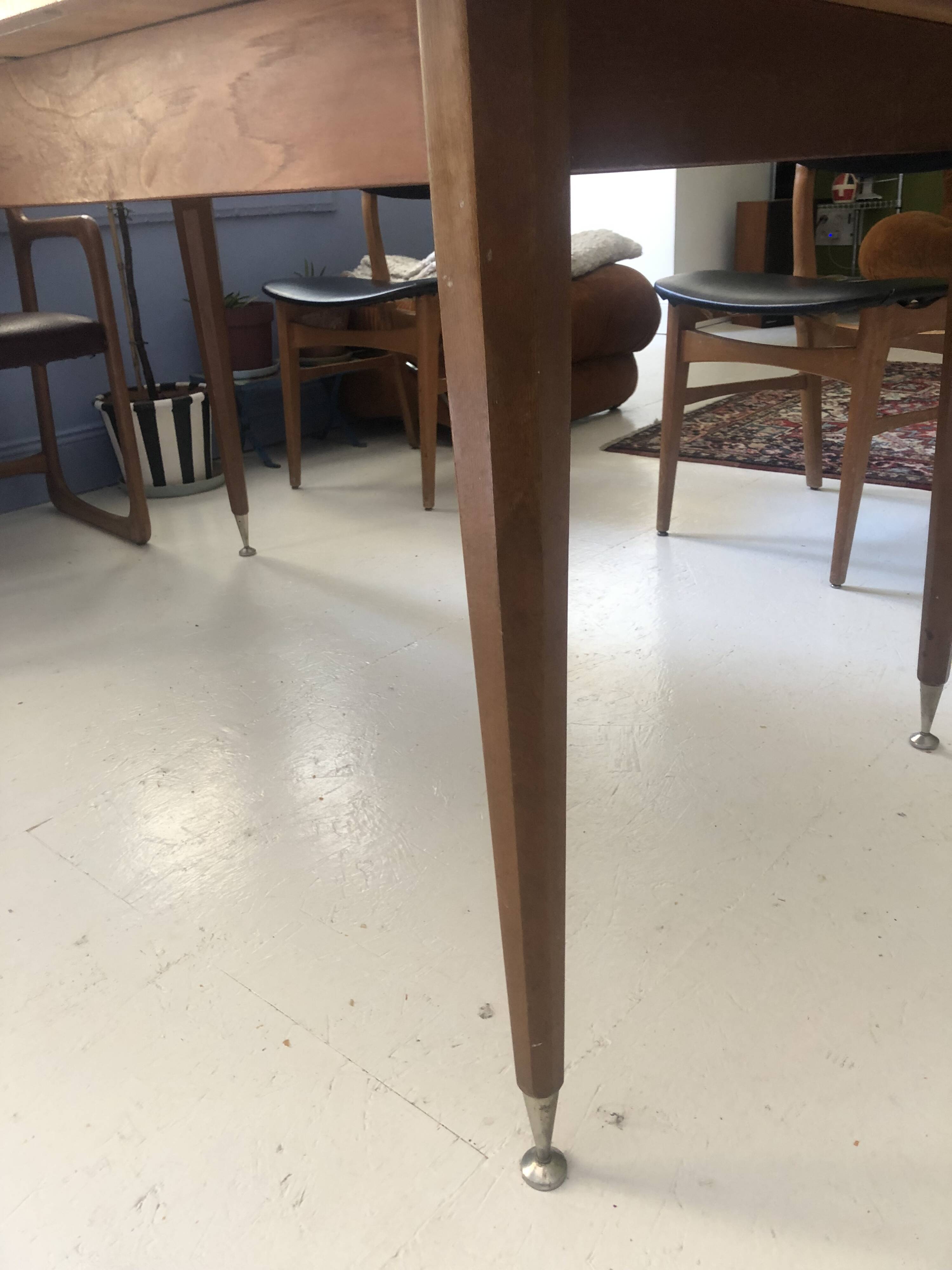 Mid-century Scandinavian dining table (with integrated extensions)