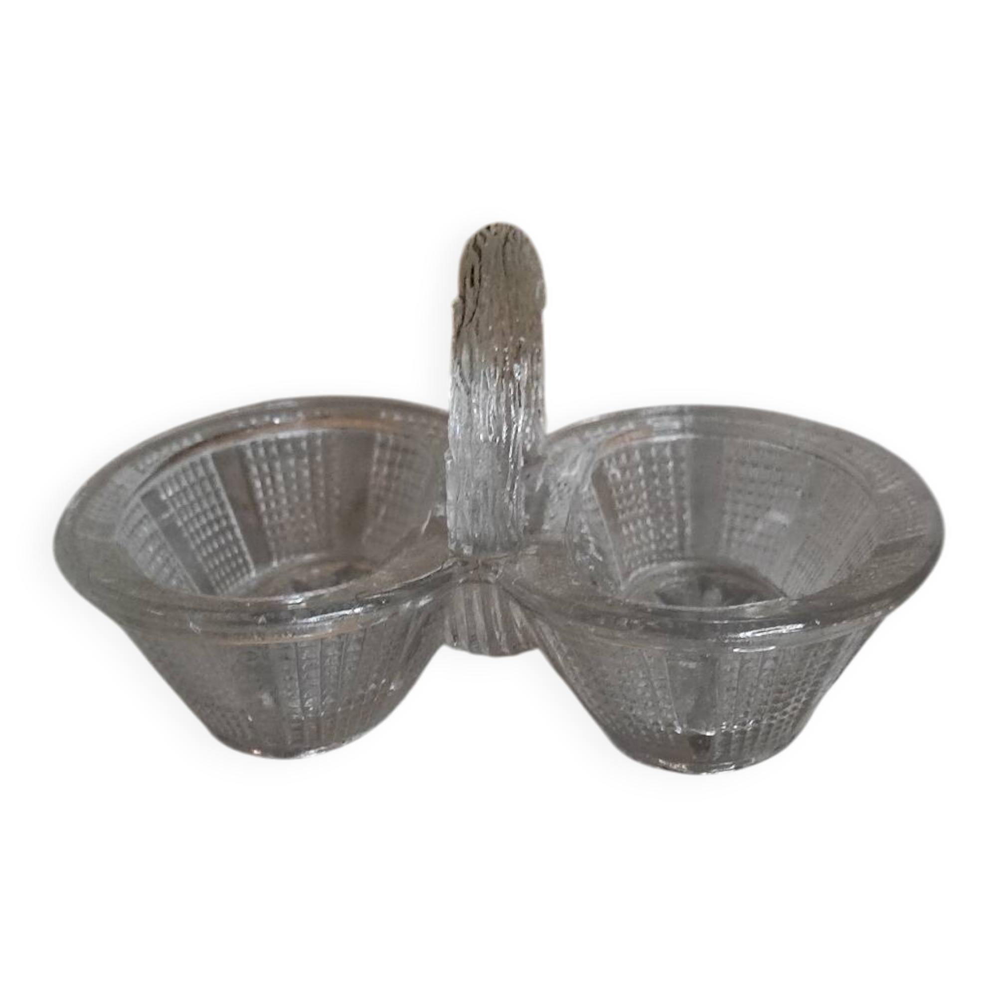 Antique molded glass salt and pepper shaker