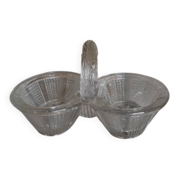 Antique molded glass salt and pepper shaker