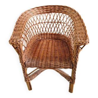 Vintage rattan children's armchair from the 50s/60s