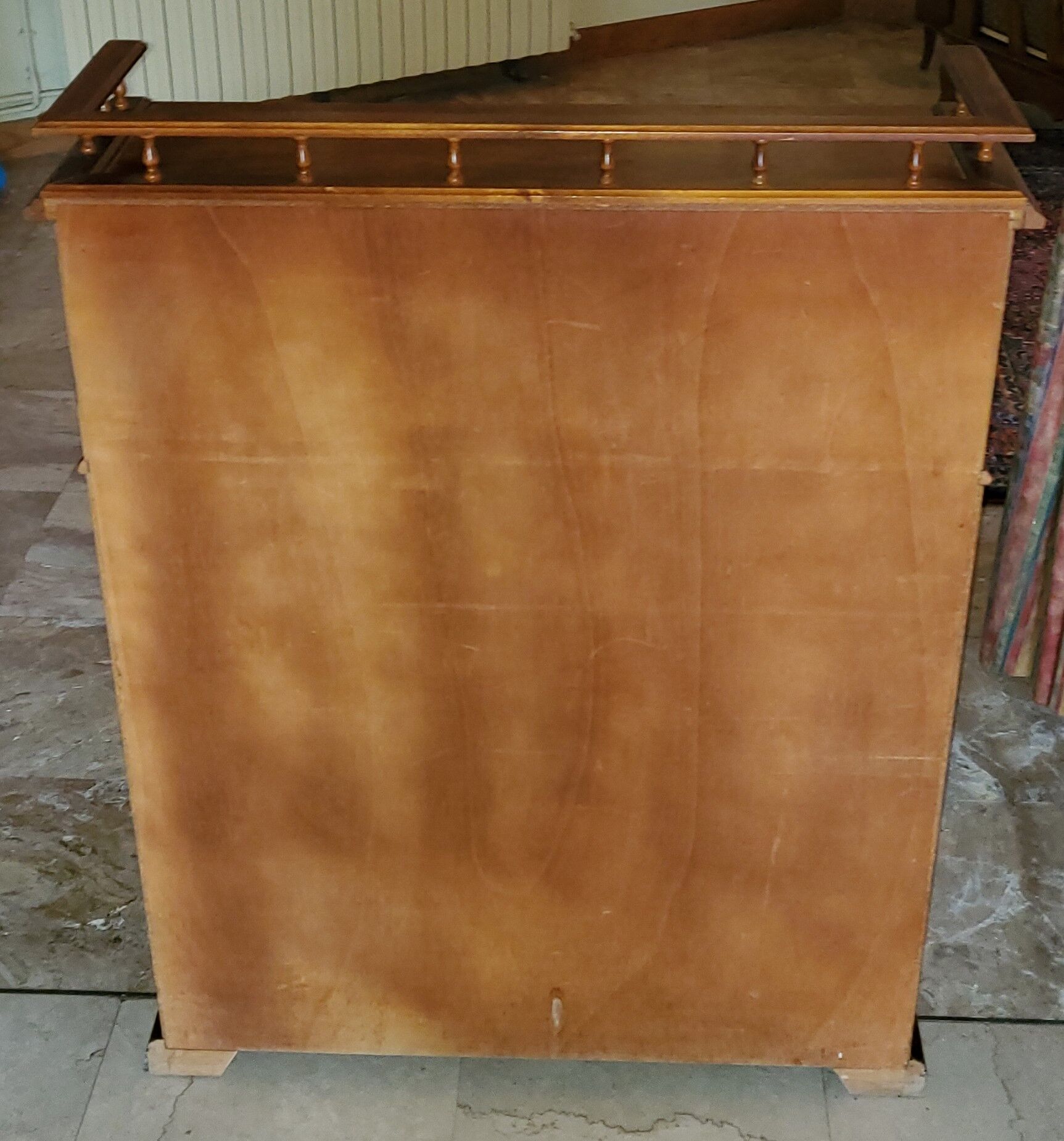 Secretary desk with a teak curtain roll down