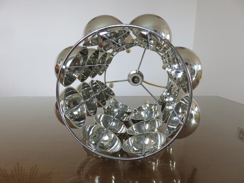 "Half spheres" lamp in chrome polycarbonate 70s