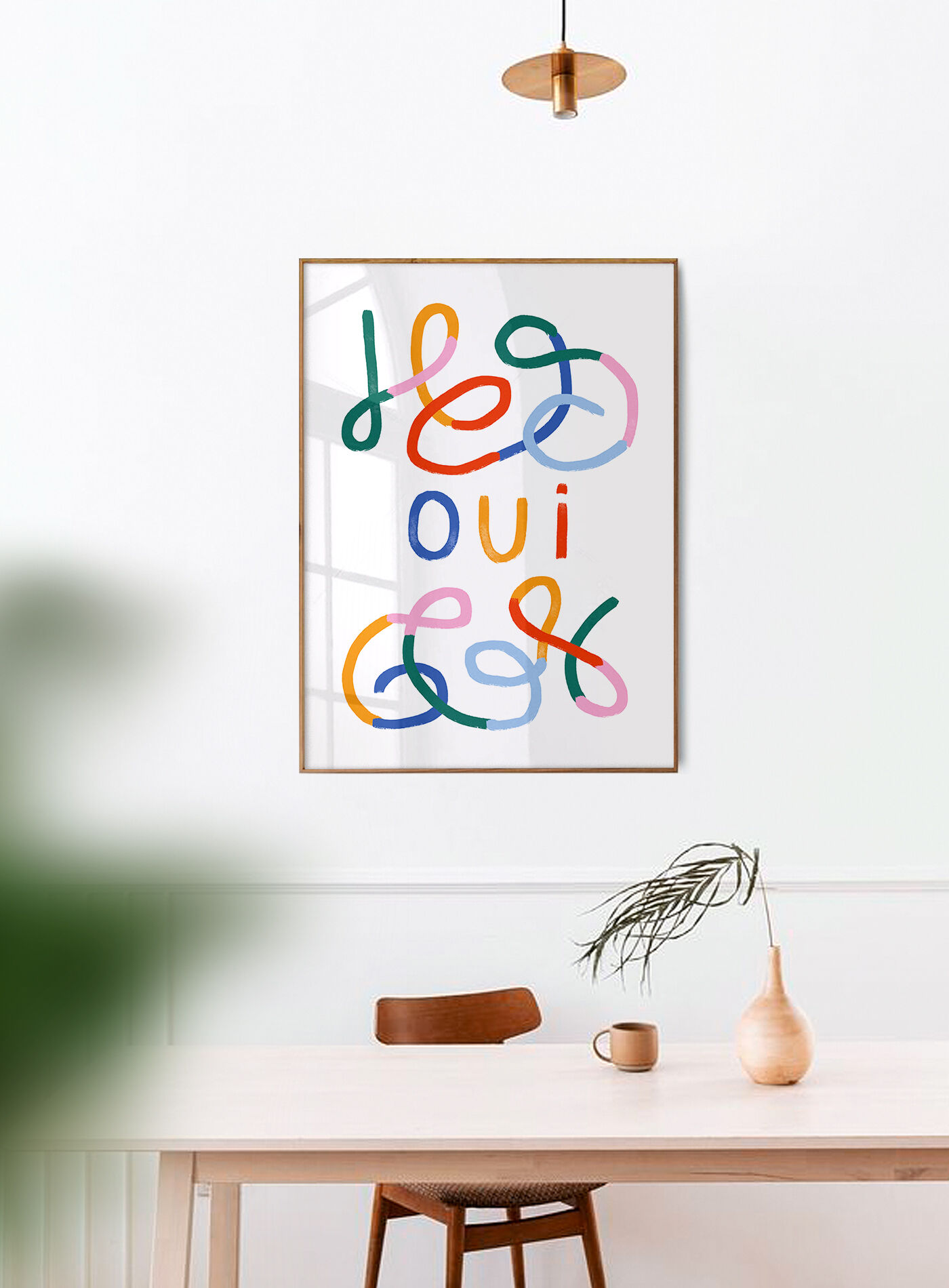 Wall poster Yes multicolor lines 30cm*40cm