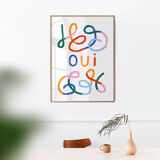 Wall poster Yes multicolor lines 30cm*40cm