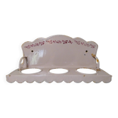 vintage powder pink enamelled steel plant stand