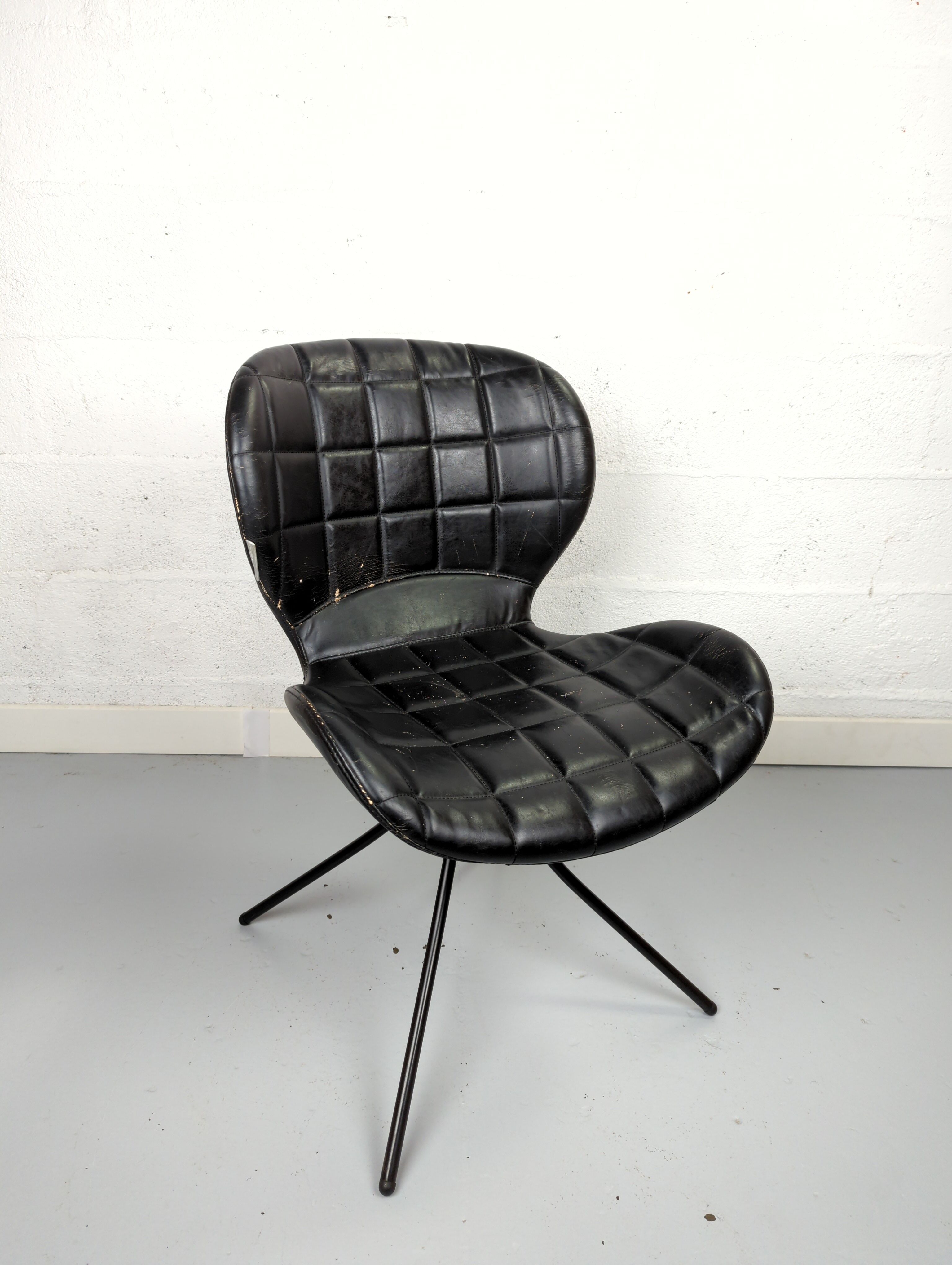 Zuiver black leather chair