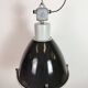 Large Industrial Enamel Factory Pendant Lamp with Glass Cover, 1960s