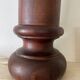 Macassar wood lamp, new 2M fabric cable, cotton lampshade