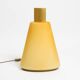 Large 1990s postmodern design floor or table lamp made of colored glass