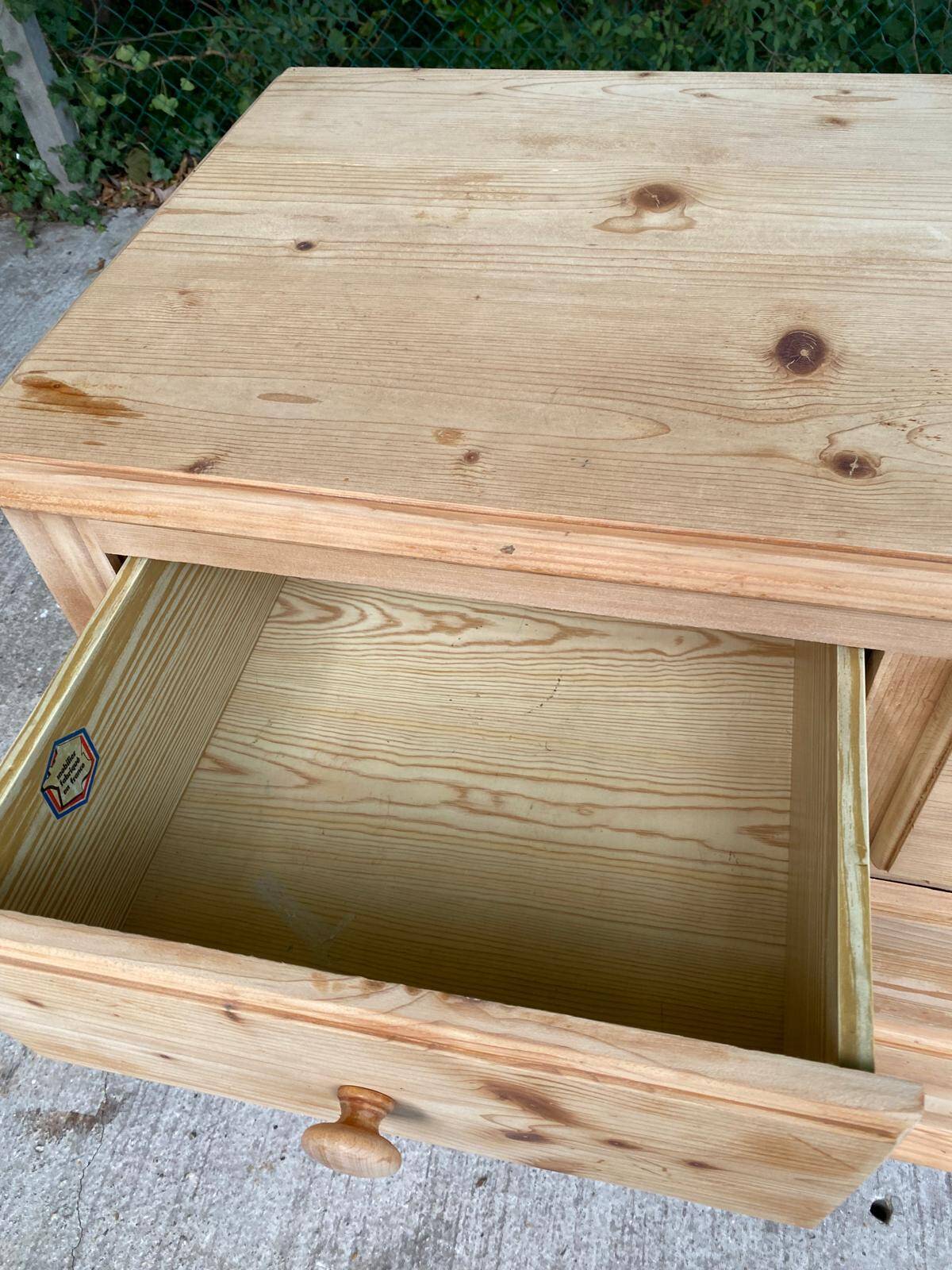 Commode anglaise rénovée en bois massif 1970